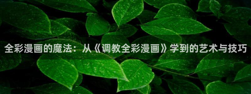 香蕉文化漫画书免费下拉：全彩漫画的魔法：从《调教全彩漫画》学到的艺术与技巧