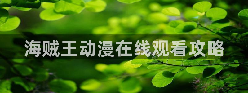 香蕉漫画弹窗入口：海贼王动漫在线观看攻略